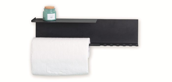 Küchenpapierhalter mit Haken und Ablage